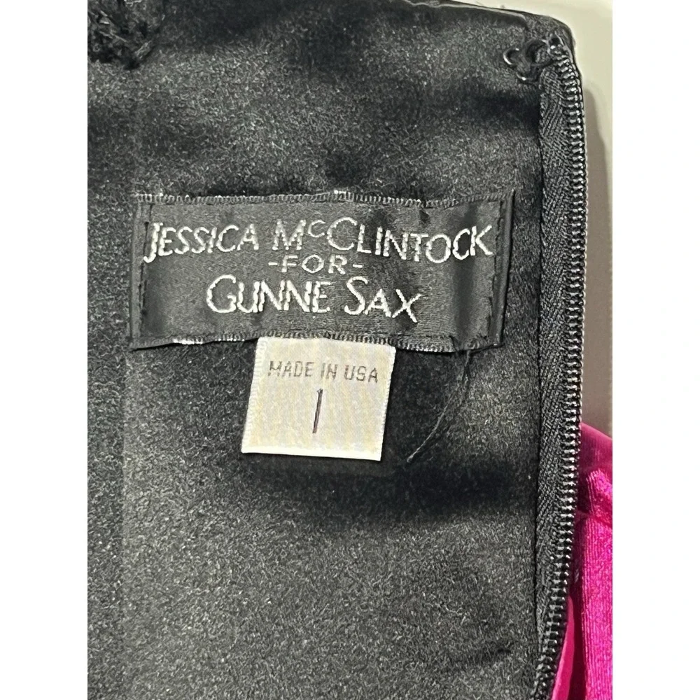 Jessica McClintock For Gunne Sax Pink And Black Teen Dress Size‎ 1 Read desc.